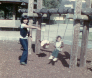 Erlinda Agatep poses with her son Dennis in a vintage home movie. Photo still courtesy of Davin Agatep.