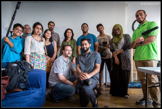 Workshop participants and teachers for Muslim Youth Voices Project come together for a group photo in NY in August 2014. Photo by Ridwan Adhami.
