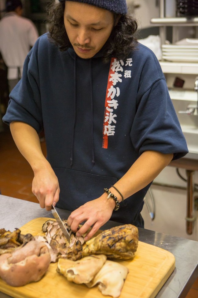 Chef Tim Luym makes sisig.
