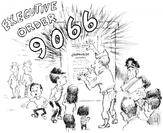 A cartoon from Jack Matsuoka's "Poston Camp II, Block 211."