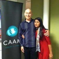 My partner Meena Srinivasan and I.