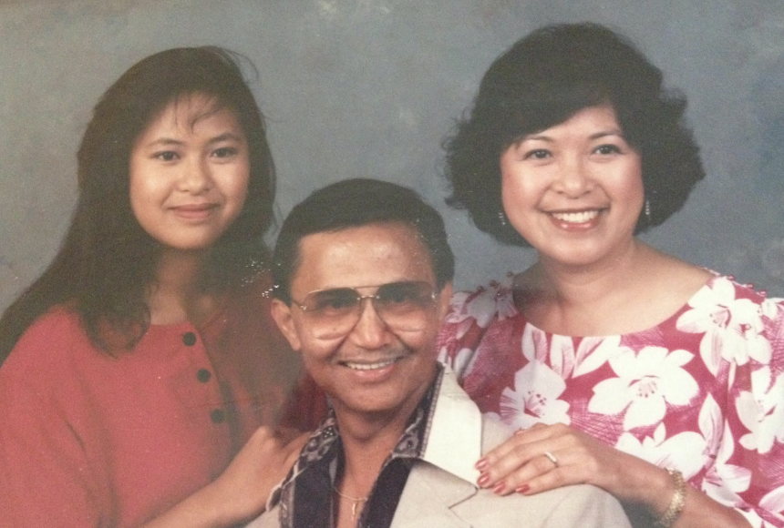 Marissa Aroy, her father Ben Aroy, and mother Marcy Aroy.